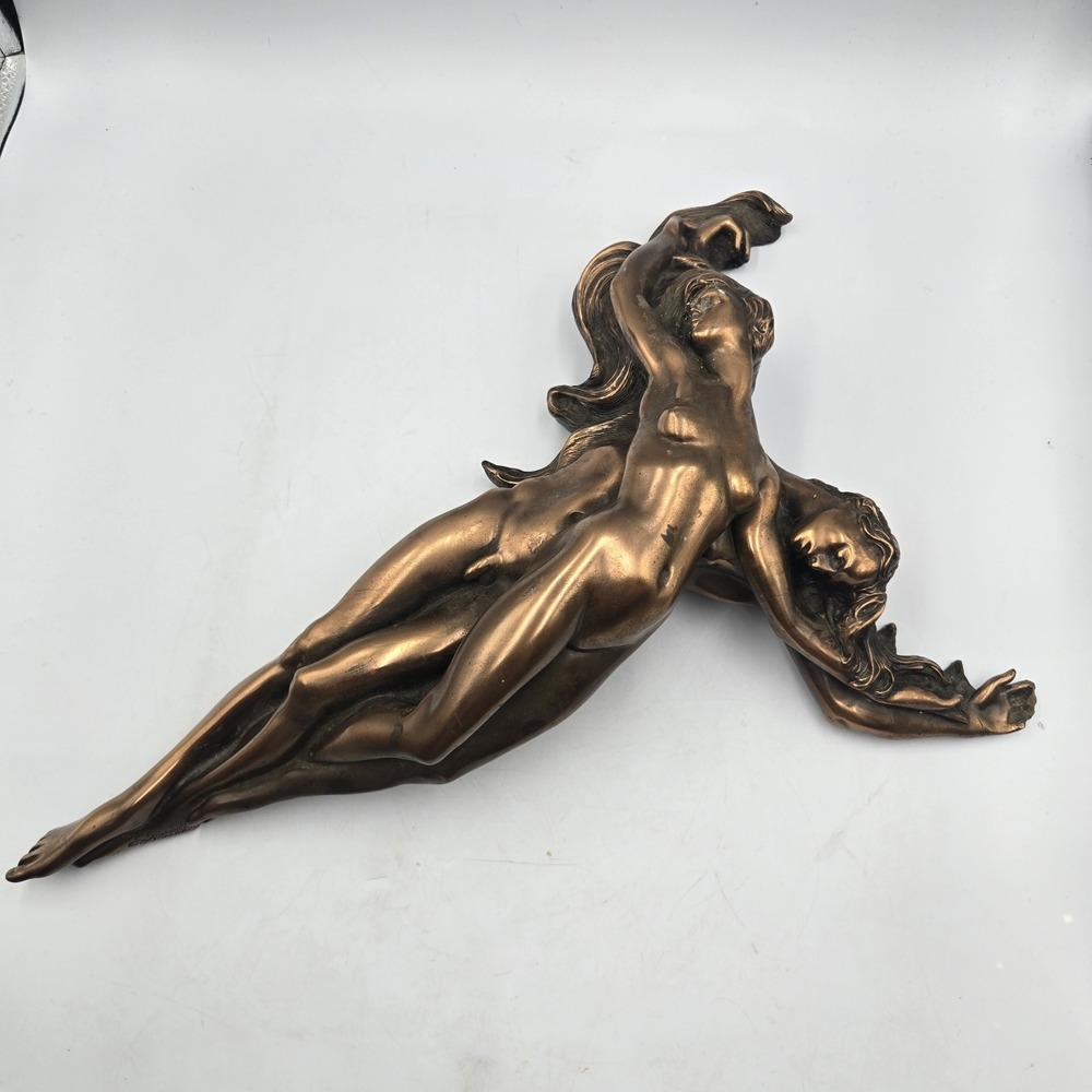 Vintage Giovanni Schoeman Cold‎ Cast Bronze Wall Sculpture Lovers 1971 Signed